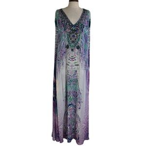 Camilla Franks Celestial silk beaded kaftan maxi dress